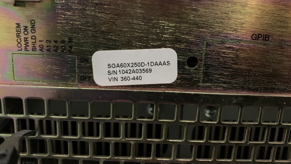 DC POWER SUPPLY INPUT:3 PHASE 360-440VAC. OUTPUT: 0-60VDC / 0-250A.