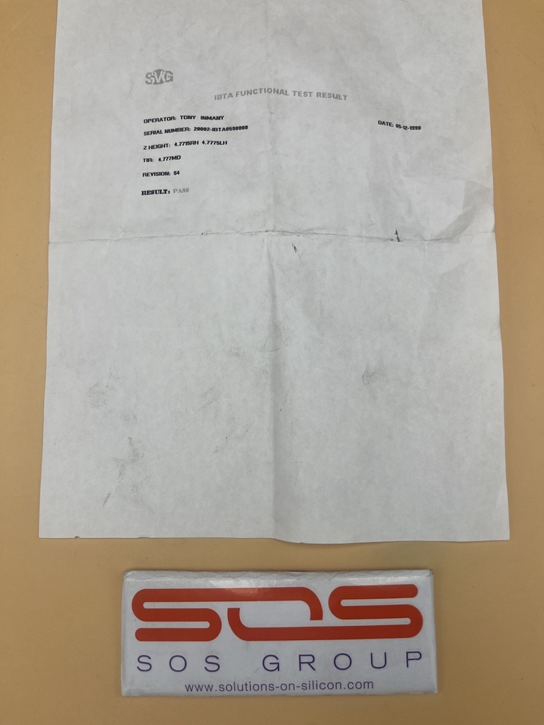 SVG 88-50397-01 FRU, INTERBAY TRANSFER ARM, INCLUDING TEST CERTIFICATE