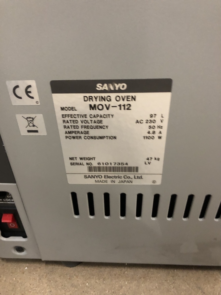 Sanyo Drying Oven, MOV-112