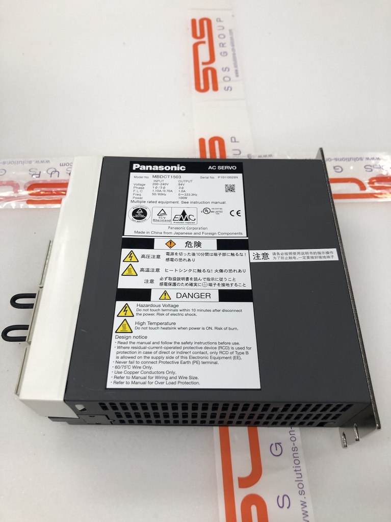 PANASONIC Used MBDCT1503 AC SERVO DRIVER 100W DRV-I-2541=9D12