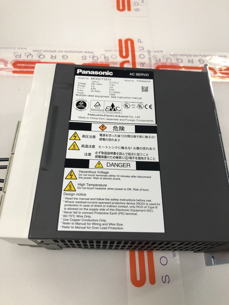 Panasonic MCDCT3312 AC Servo Input 200-240V Output 116V 750W
