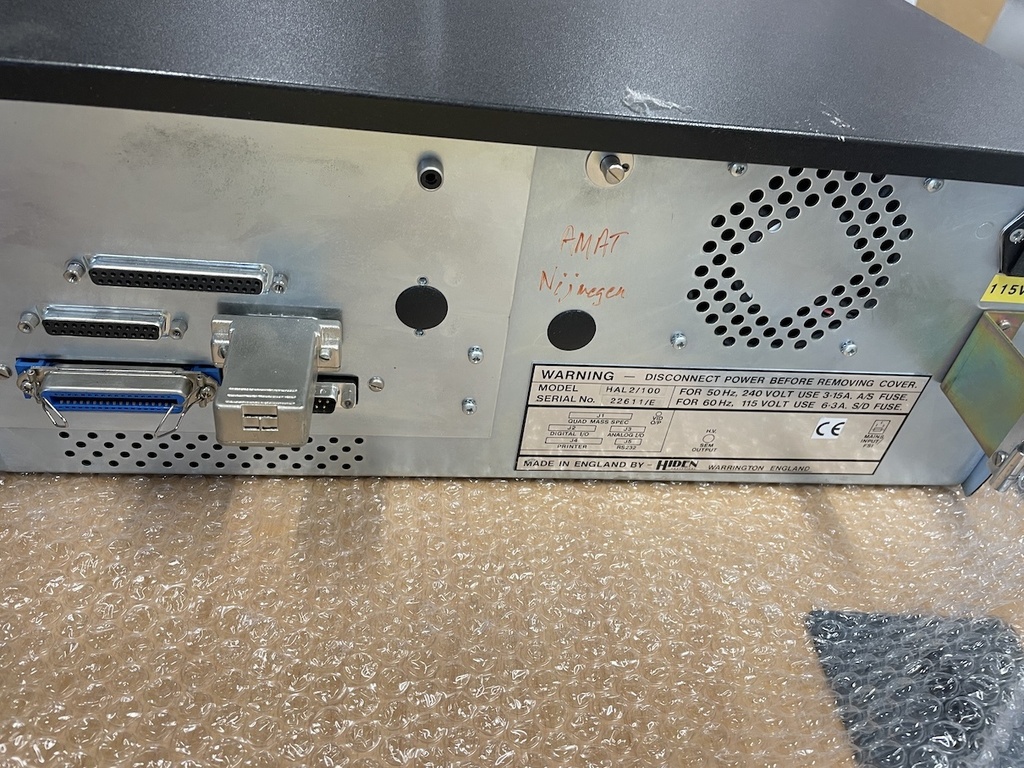 MAT 0090-90228 HIDEN ANALYTICAL HAL2/100 MASS SPECTROMETER
