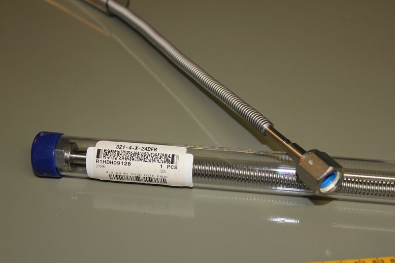 321-4-X-24DFR 321 Stainless Steel Flexible Tubing, 1/4 in. OD, 24 in. Flexible Lenght, w/FVCR Both Ends