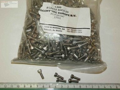 SCREW, SHC, 8-32X1/2" SS, LOT OF 250