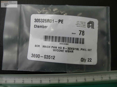 Scr Mach Pan Hd 6-32 x 5/16L Phil SST w/Cone Wshr, Lot of 22