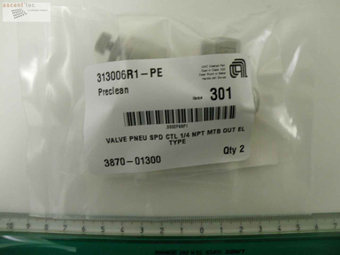 Valve Pneu Spd Ctl 1/4 NPT Mtb Out EL TY, SMC AS2200, Lot of 2