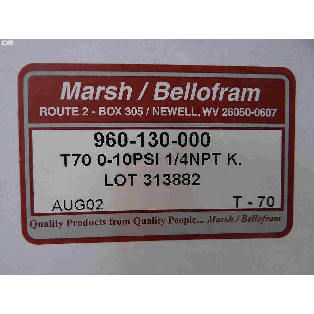Type 70 Pressure Regulator, T70 0-10psi 1/4NPT K.