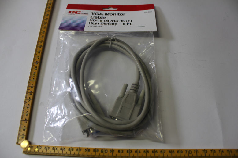 HD-15 (M)-HD-15 (F) VGA MONITOR CABLE 6 FT. , LOT OF 8