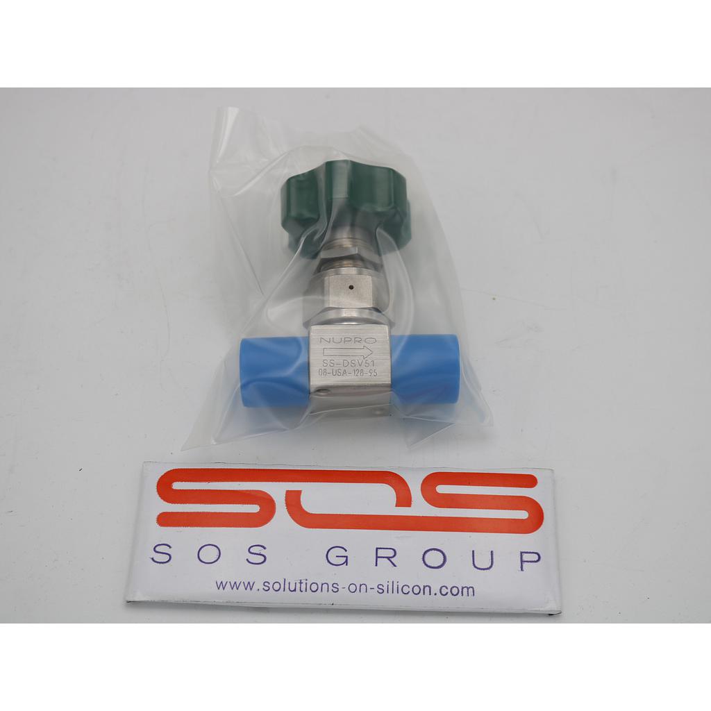 SS Diaphragm Sealed Valve, High Pressure High Purity, 1/4 in. Female VCR