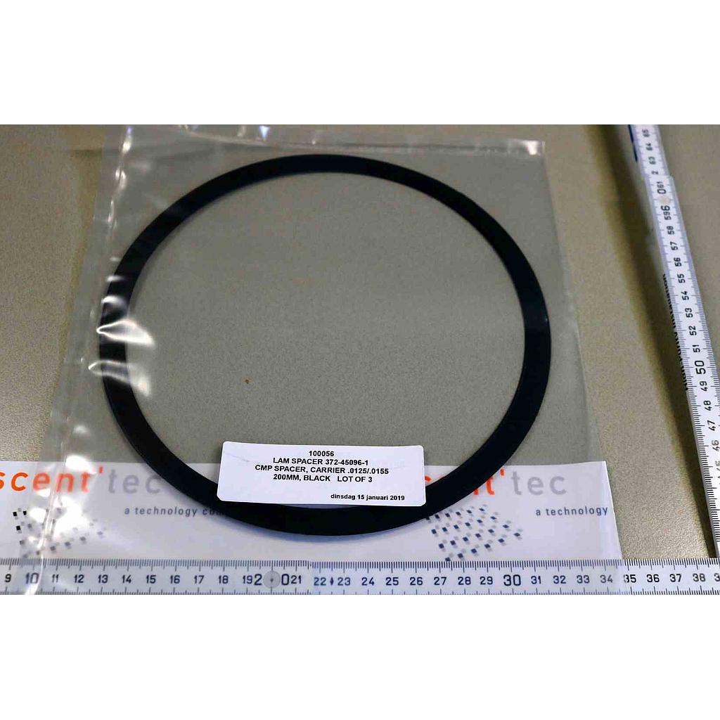 CMP SPACER, CARRIER .0125/.0155 200mm, BLACK, LOT OF 3