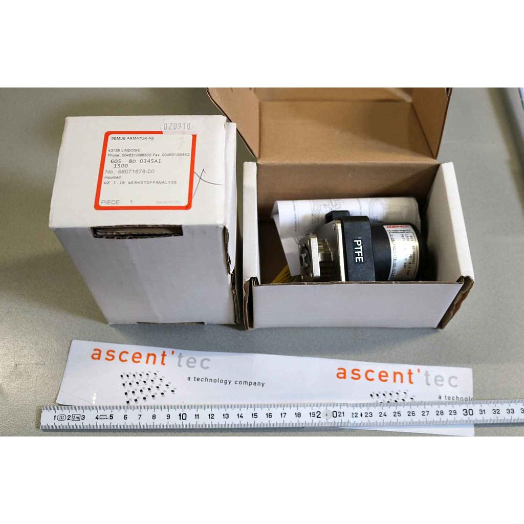 GEMU 605, 2/2-WAY VALVE, 8D 0345A1 / 1500 I-DE-88071678-00-521870, LOT OF 2