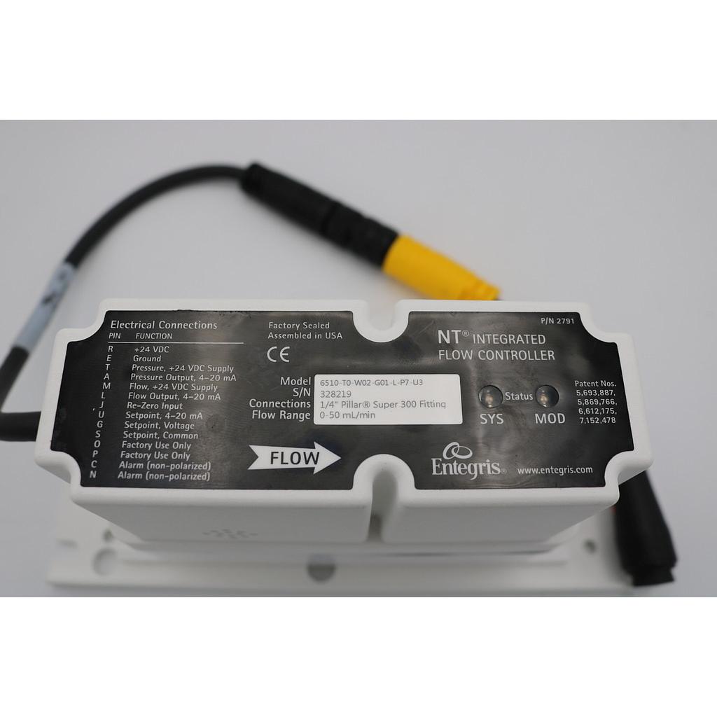 NT INTEGRATED FLOW CONTROLLER, MODEL NT6510-T0-W02-G01-L-P7-U3, 0-50 mL/min