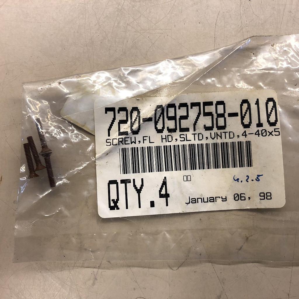 SCREW, FL HD, SLTD, VNTD, 4-40X5/8