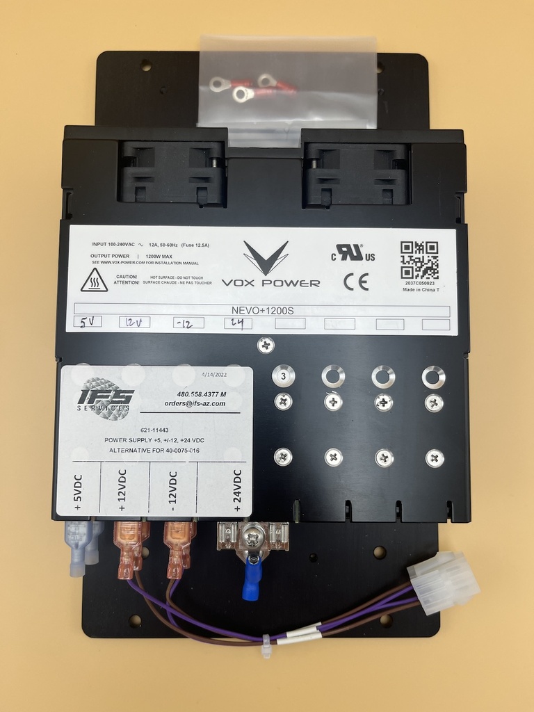 Power Supply, +5, +/- 12, +24, replacement for 40-0075-016