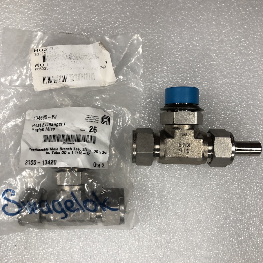 AMAT 3300-13420 Positionable Male Branch Tee, 3/4 in. OD x 3/4 in. Tube OD x 1 1/16-12, Swagelok SS-1210-3TTS