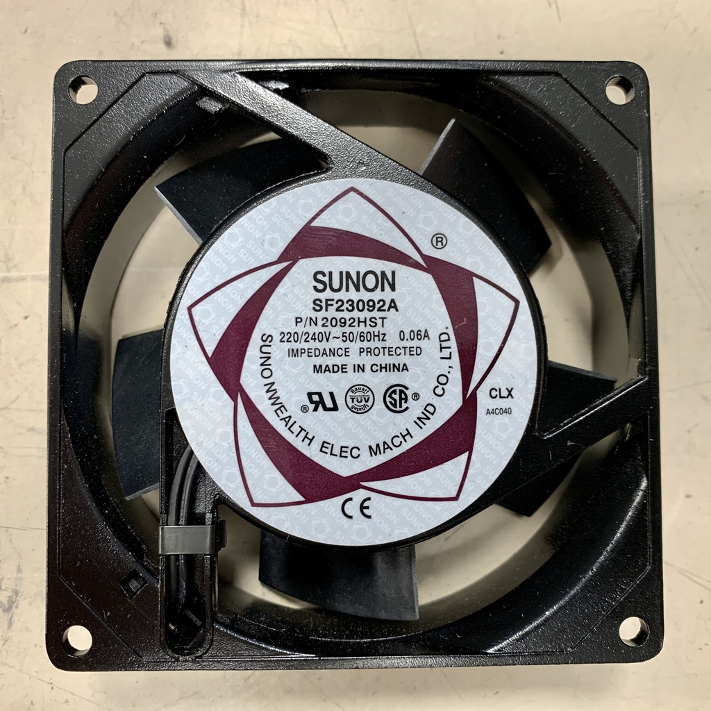 Fan 220/240VAC, 50/60Hz, 0.06A, Dim: 92x92mm