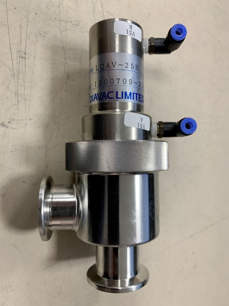 DIAVAC LIMITED LCAV-40HF PNEUMATIC ACTUATED SPRING VALVE 90 DEGREES KF40