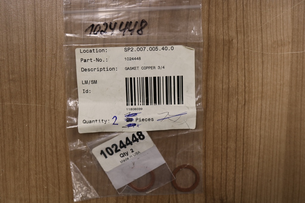 GASKET COPPER 3/4" (lot of 2)