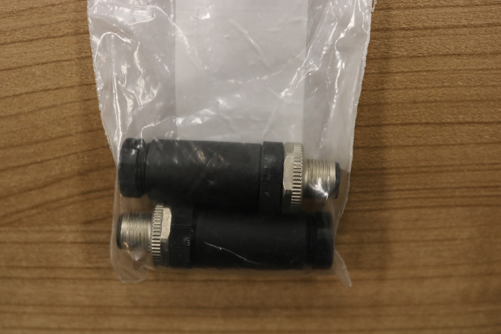 Field-Wireable Connector Male Straight M12 Screw Clamp Contact, Lot of 2