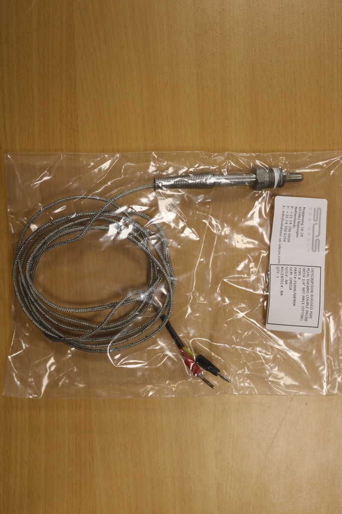 RUGGED PIPE PLUG THERMO COUPLE PROBE WITH 1/4" NPT MALE FITTING TYPE K