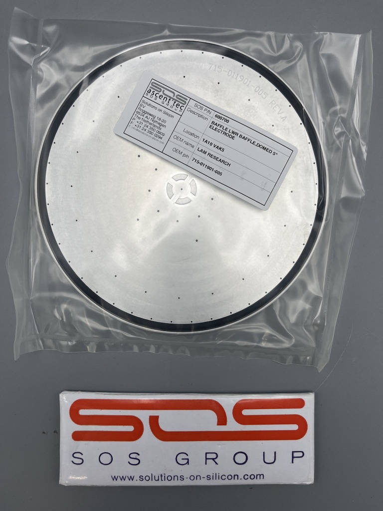 LAM RESEARCH 715-011901-005 LWR BAFFLE, DOMED 5" ELECTRODE