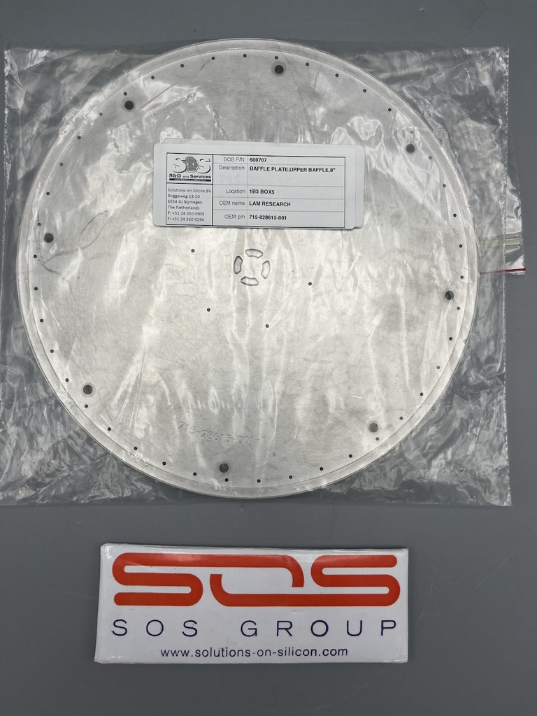 LAM RESEARCH 715-028615-001 PLATE, UPPER BAFFLE, 8"