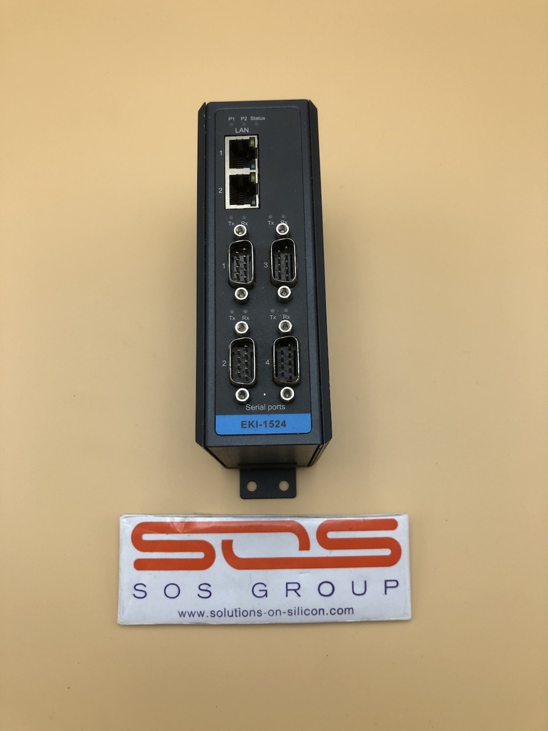 4-Port RS-232/422/485 Serial Device Server, Input: 12-48VDC, 0.3A Max