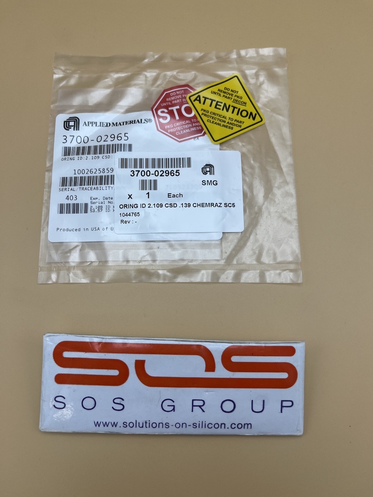 Applied Materials 3700-02965, ORING ID 2.109 CSD .139 CHEMRAZ SC513 80 AS227