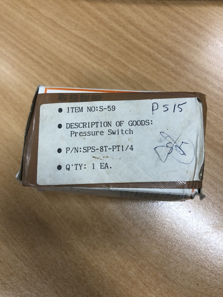 Amada Sanwa Denki SPS-8T PT1/4 ON 4.2kg/CM2, Off N-41 Pressure Switch New Industrial Surplus Stuff Industrial Surplus Stuff