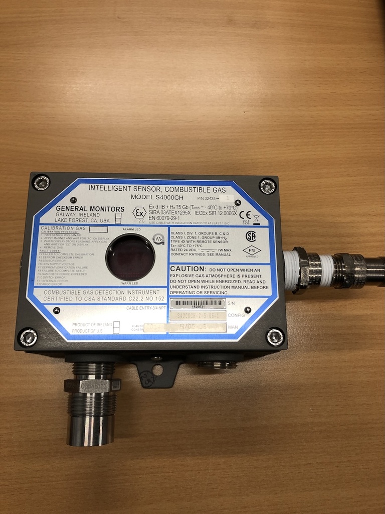 GENERAL MONITORS S4000CH-2-5-06-1 32425-1 COMBUSTIBLE GAS INTELLIGENT SENSOR  HeartOfAutomation (2095)