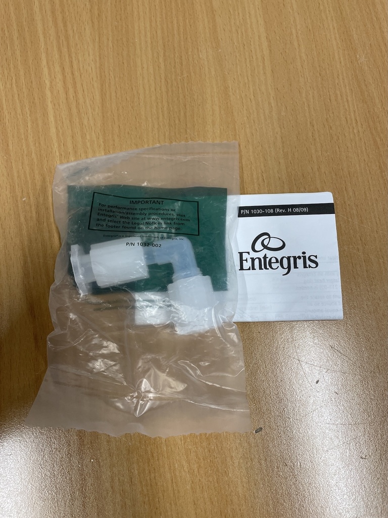 Entegris E6-6TFN-1X, M8B441630, PFA Elbow Adapter