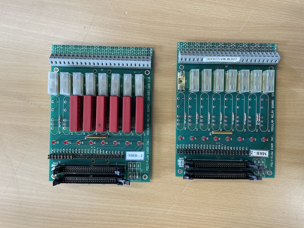 NEW POLY-FLOW EA-597 MODULAR RELAY BOARD VER. 1.0 W/ 6 RC CONNECTORS EA597