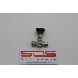 [SS-1RS8MM/100703] SS INTEGRAL BONNET NEEDLE VALVE, 0.37 Cv, 8MM TUBE FITTING, REGULATING STEM, Lot of 3