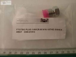 [3300-01513/501623] FTGTBG PLUG 1/4VCR-M 9/16-18THD 5/8 HEX .92L SST, Lot of 4