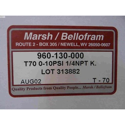 [960-130-000/503191] Type 70 Pressure Regulator, T70 0-10psi 1/4NPT K.
