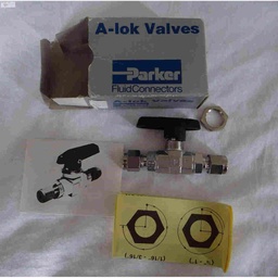 [4A-B2LJ-SSP/100611] A-LOK TWO-WAY SS B-SERIES BALL VALVE, 1/4", lot of 3